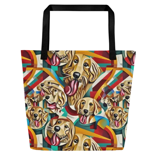 Golden Tongue on a Large Tote Bag W/ Pocket