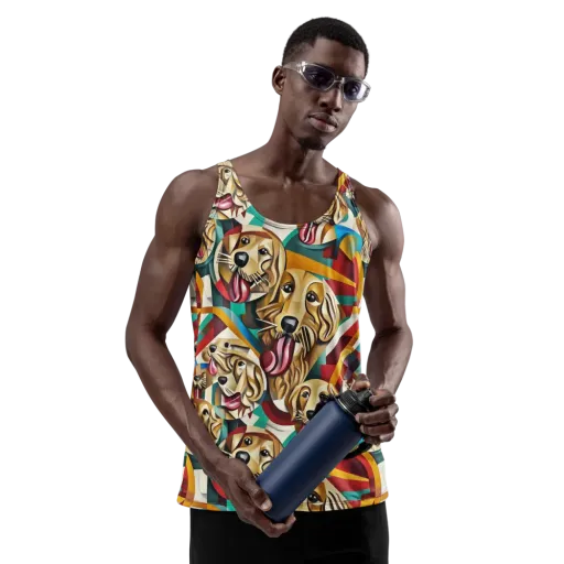 Golden Tongue on a Men's Tank Top