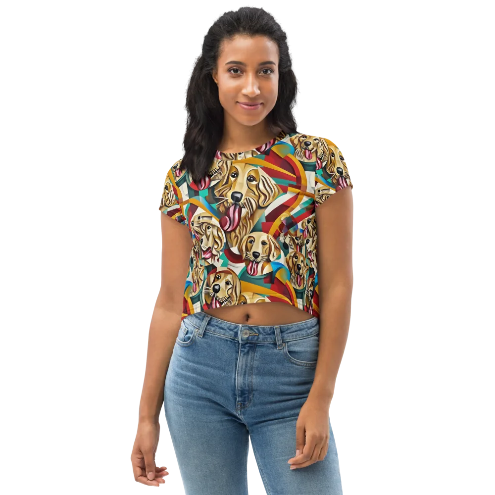 Golden Tongue on Crop Tee — Front