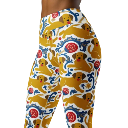 Lollipop Labradors on a Yoga Leggings