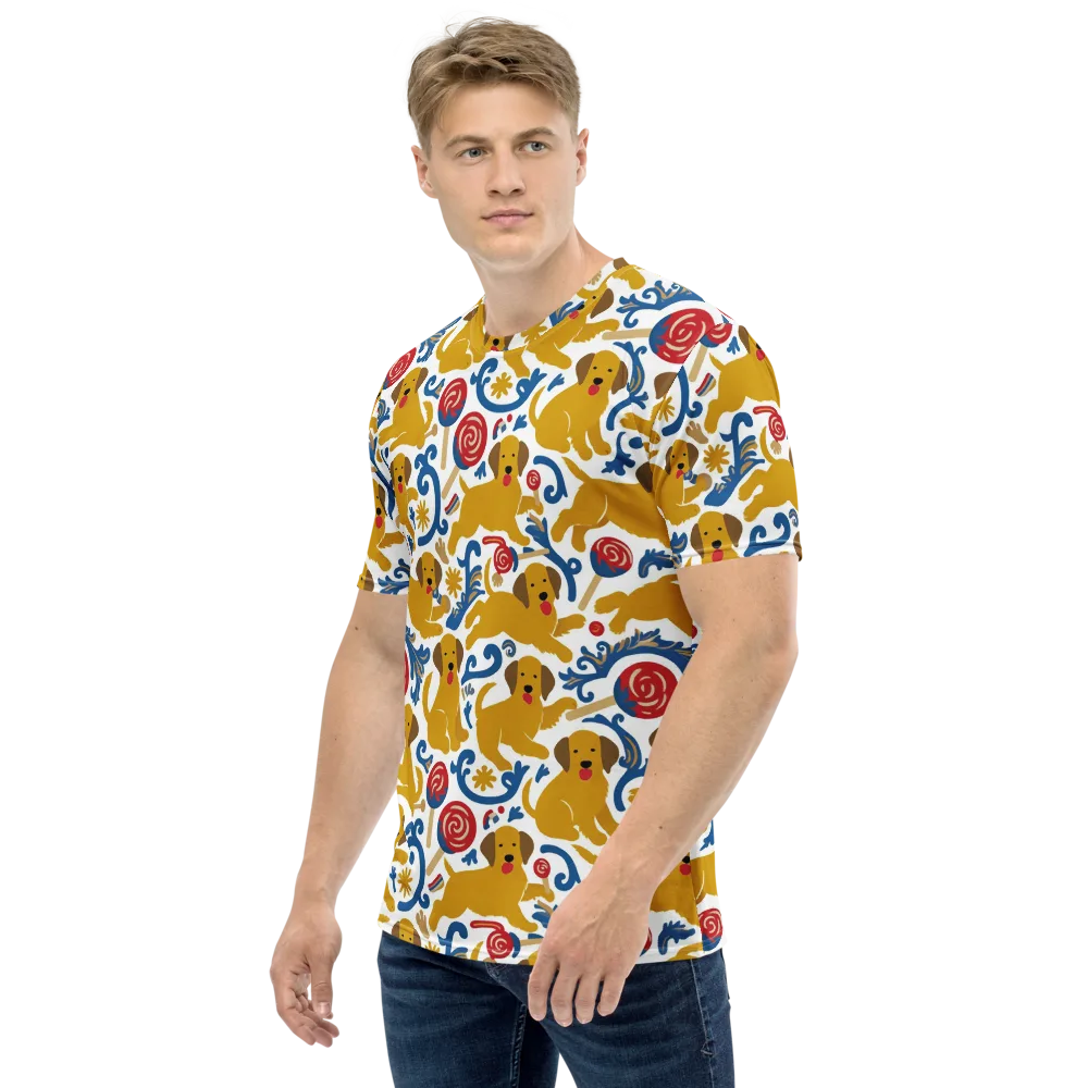 Lollipop Labradors on Men's Crew Neck T-Shirt — Left