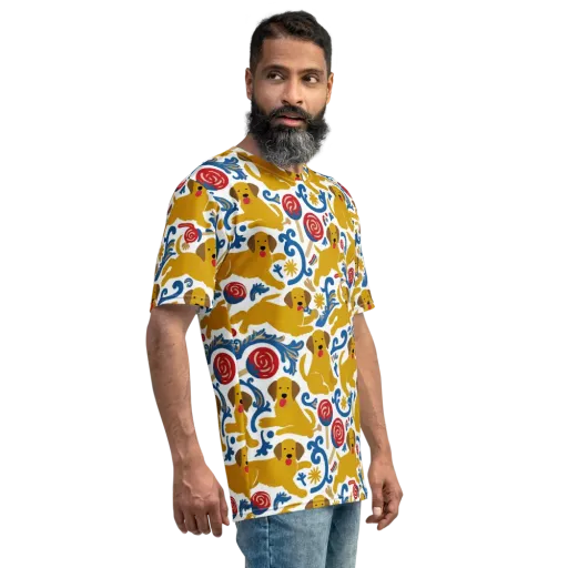 Lollipop Labradors on a Men's Crew Neck T-Shirt