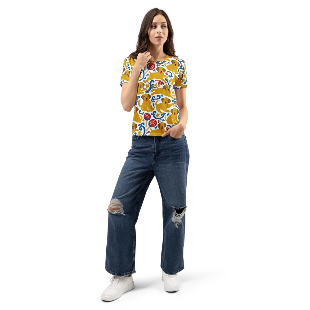 Lollipop Labradors on Women's Crew Neck T-Shirt — Front