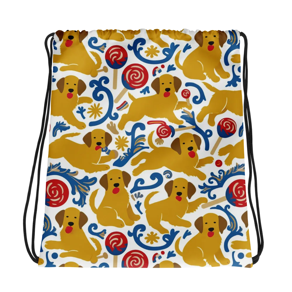 Lollipop Labradors on Drawstring Bag — Photo