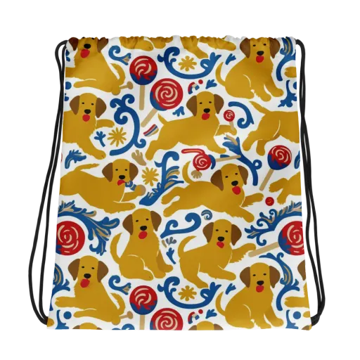 Lollipop Labradors on a Drawstring Bag