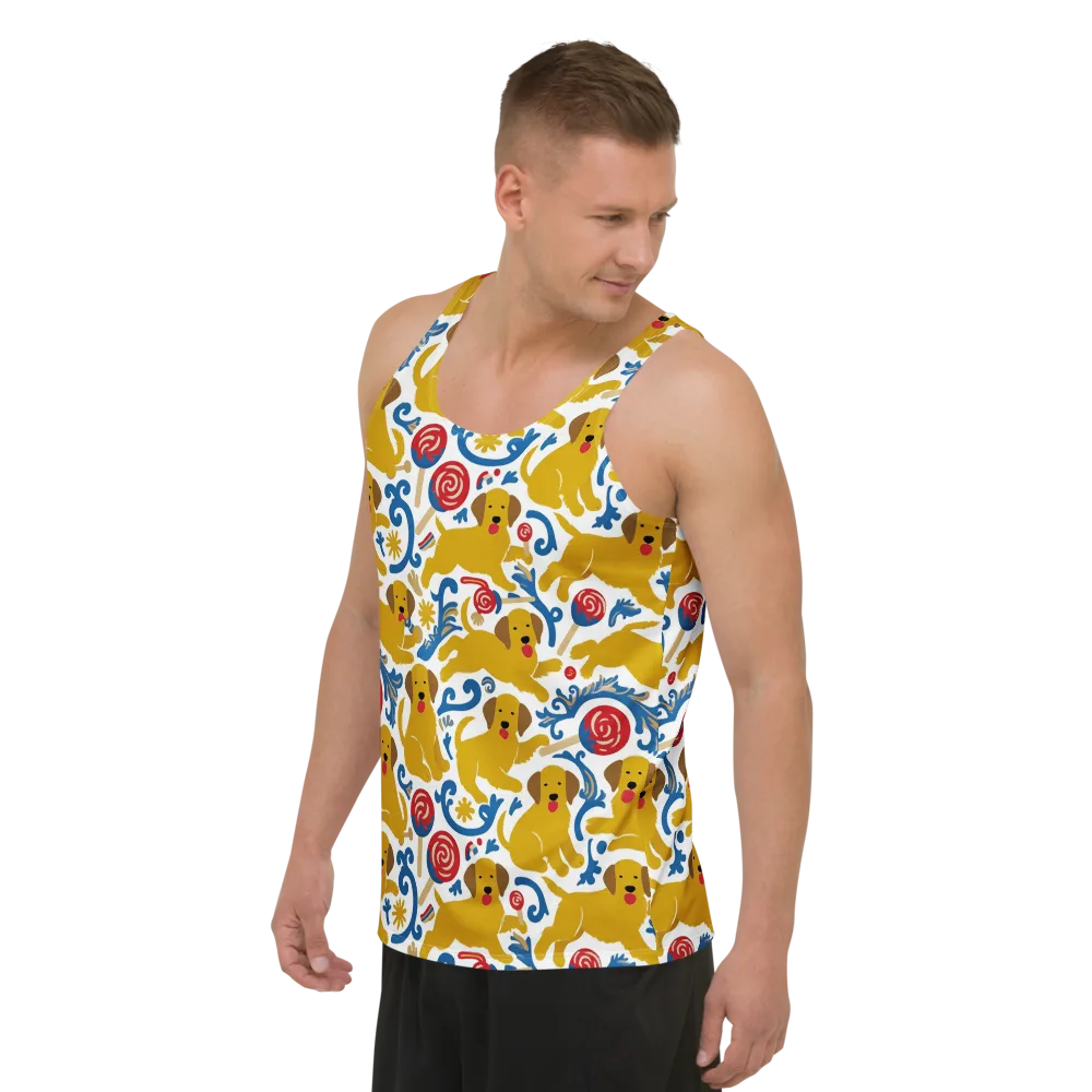 Lollipop Labradors on Men's Tank Top — Left Front