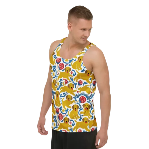 Lollipop Labradors on a Men's Tank Top