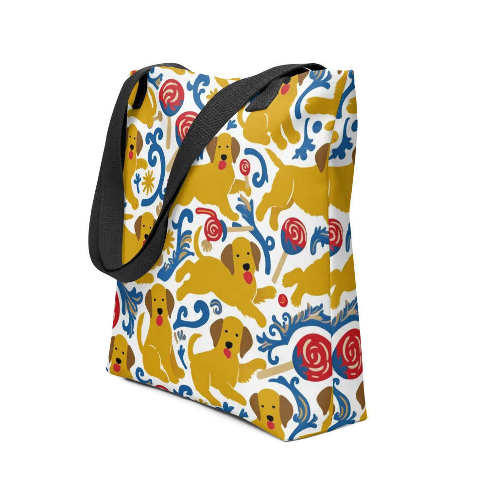 Lollipop Labradors on Tote Bag — Front