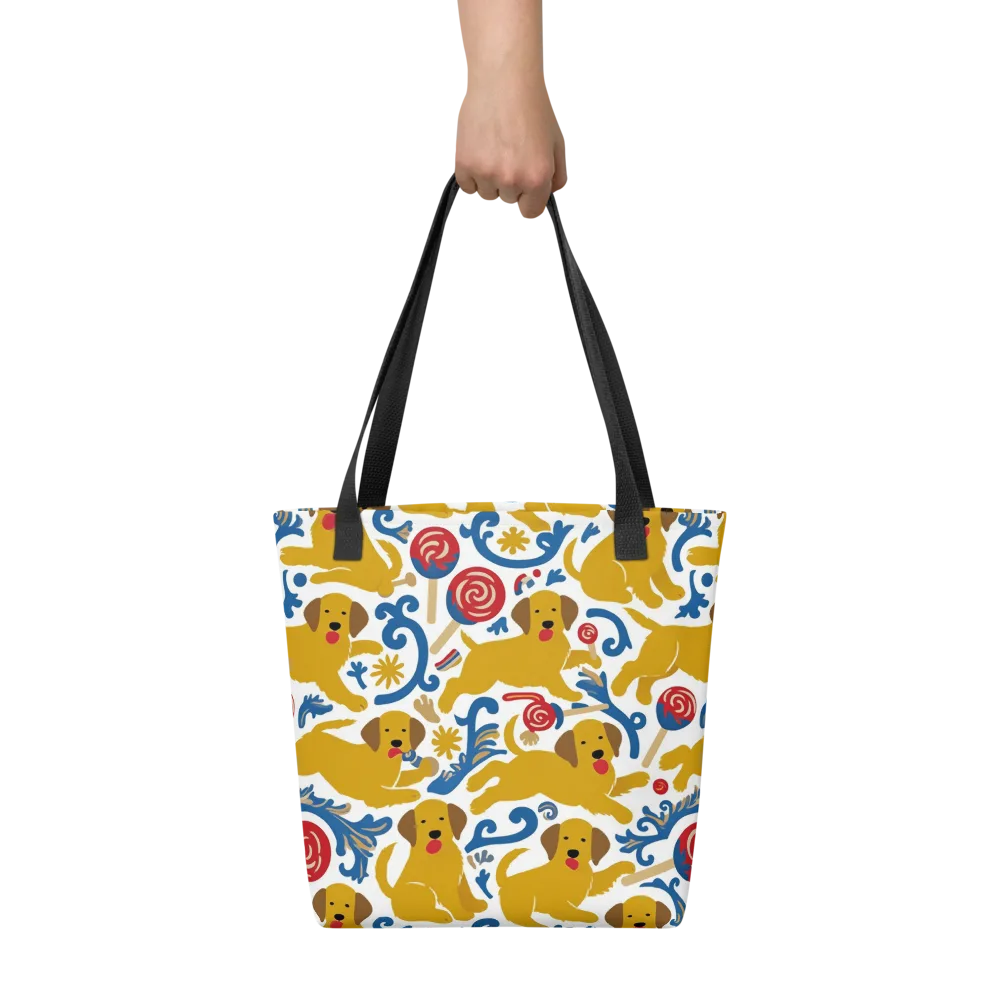 Lollipop Labradors on Tote Bag — Front