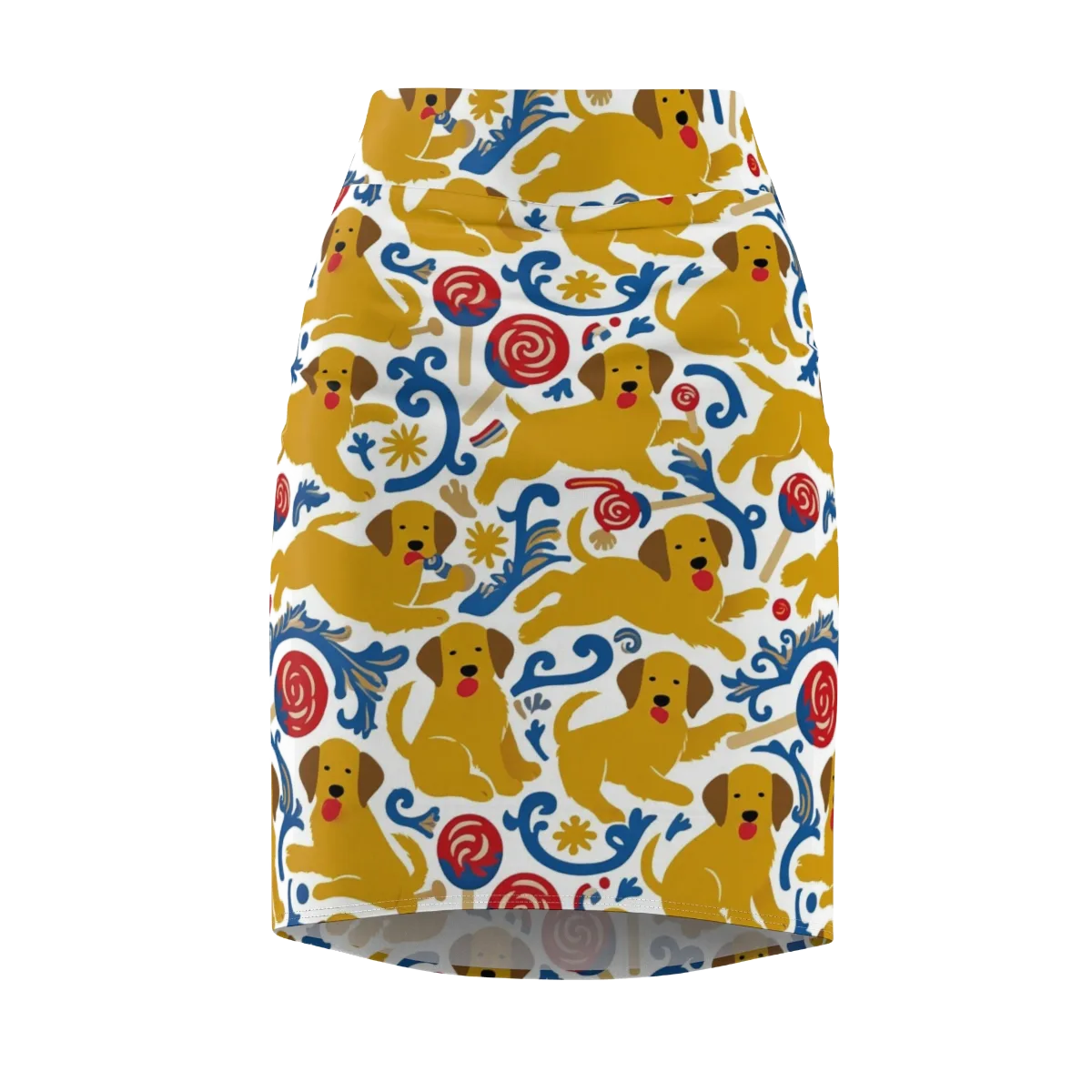 Lollipop Labradors on Pencil Skirt — Front