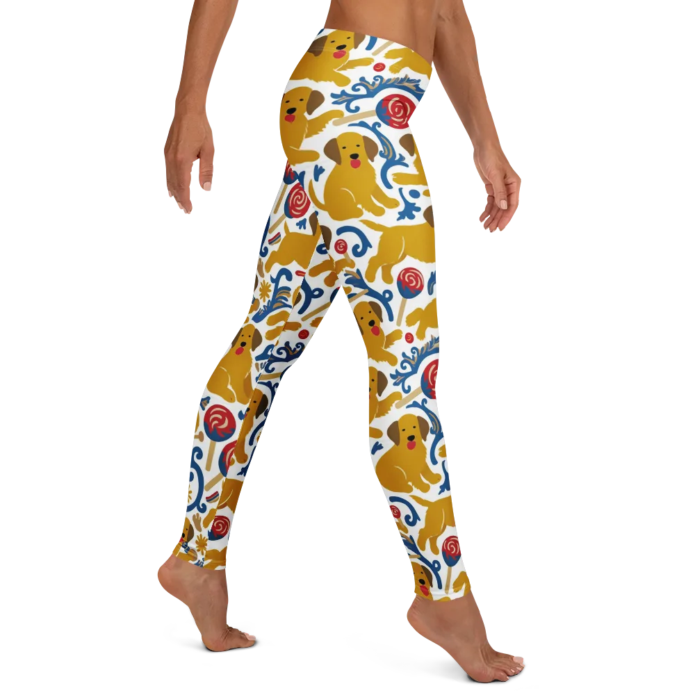 Lollipop Labradors on Leggings — Right