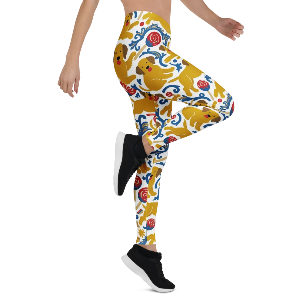 Lollipop Labradors on Leggings — Right