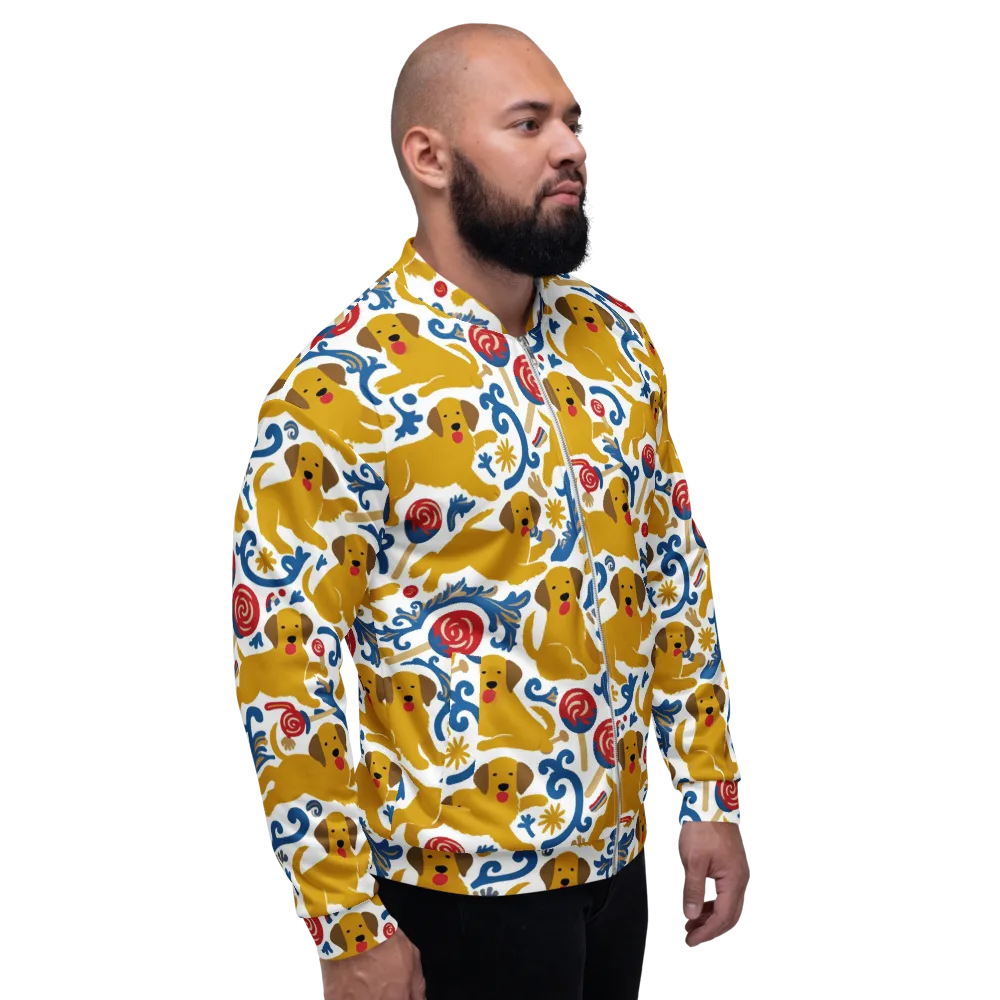 Lollipop Labradors on Bomber Jacket — Right