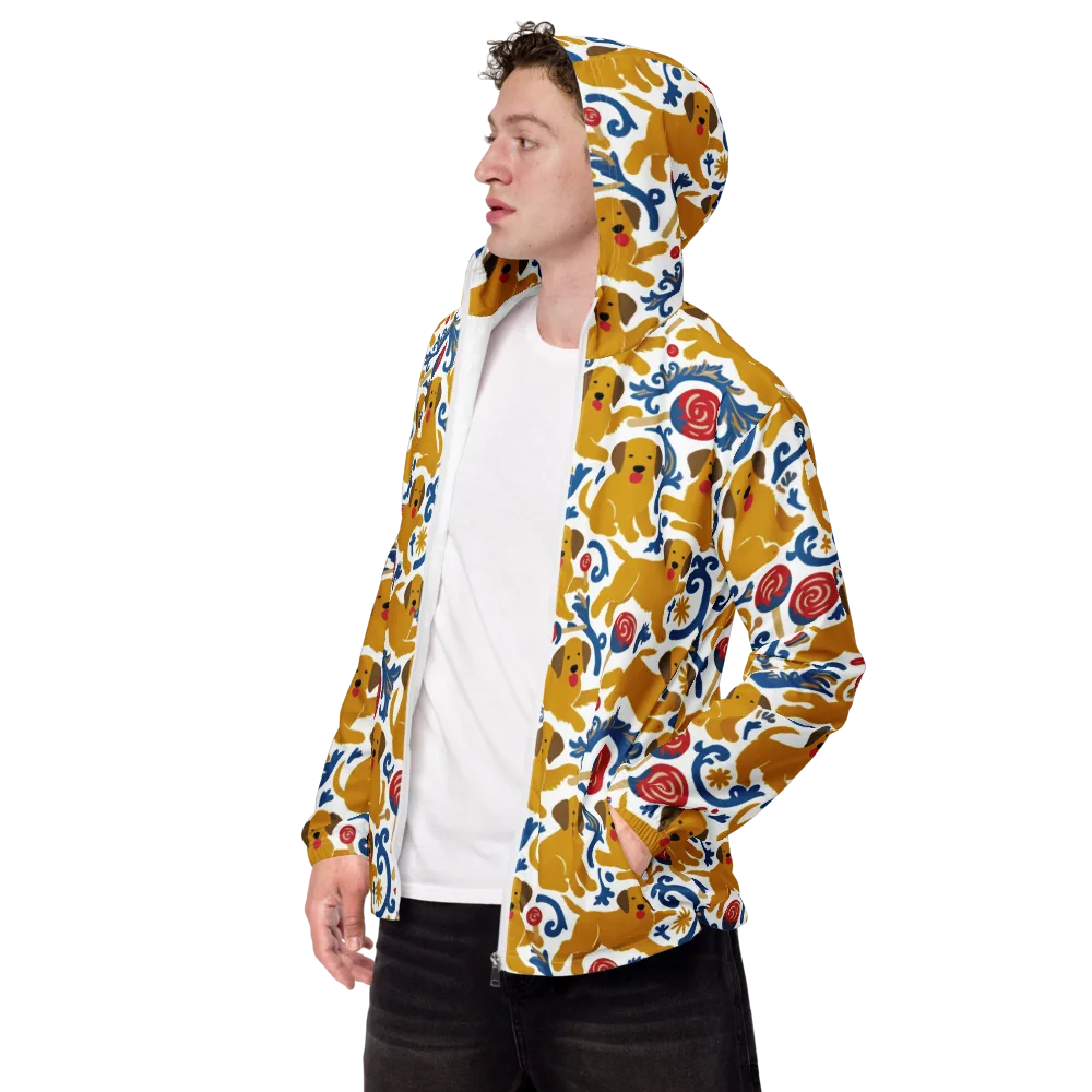 Lollipop Labradors on Men's Windbreaker — Left Front