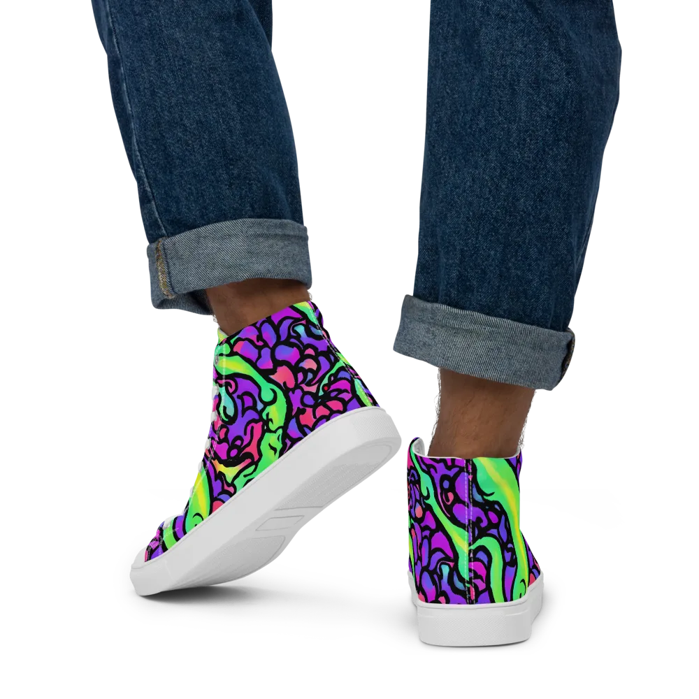 Kent's Crescendo on Men's High Top Canvas Shoes — Back