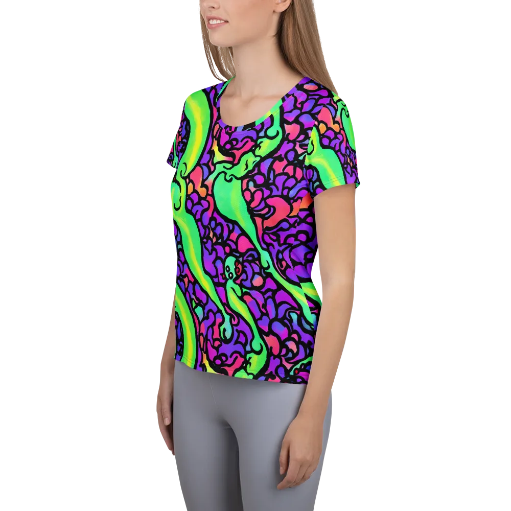 Kent's Crescendo on Women's Athletic T-Shirt — Left
