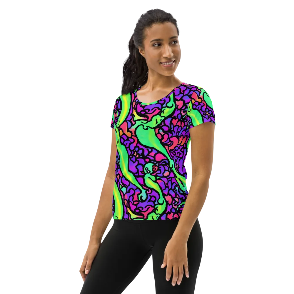 Kent's Crescendo on Women's Athletic T-Shirt — Left
