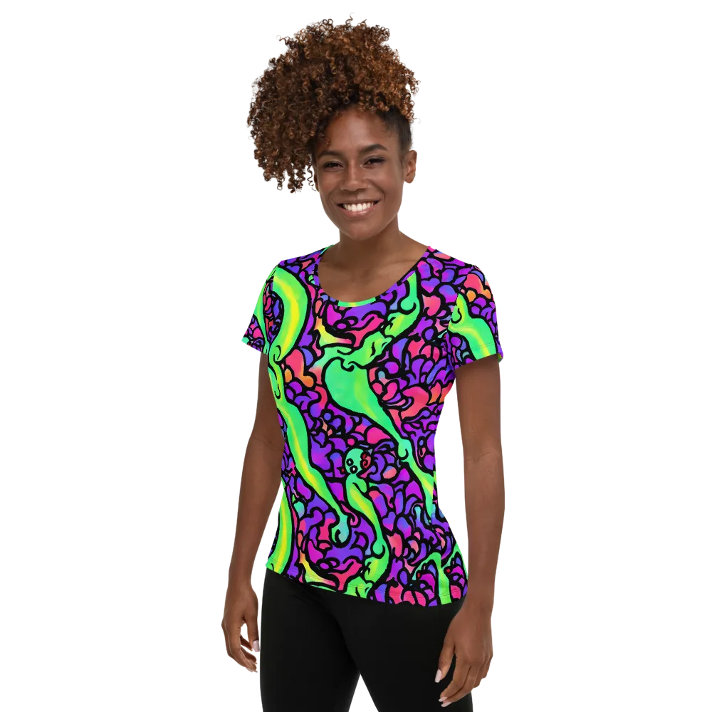 Kent's Crescendo on Women's Athletic T-Shirt — Left