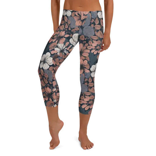 Rosewood Bloom on a Capri Leggings