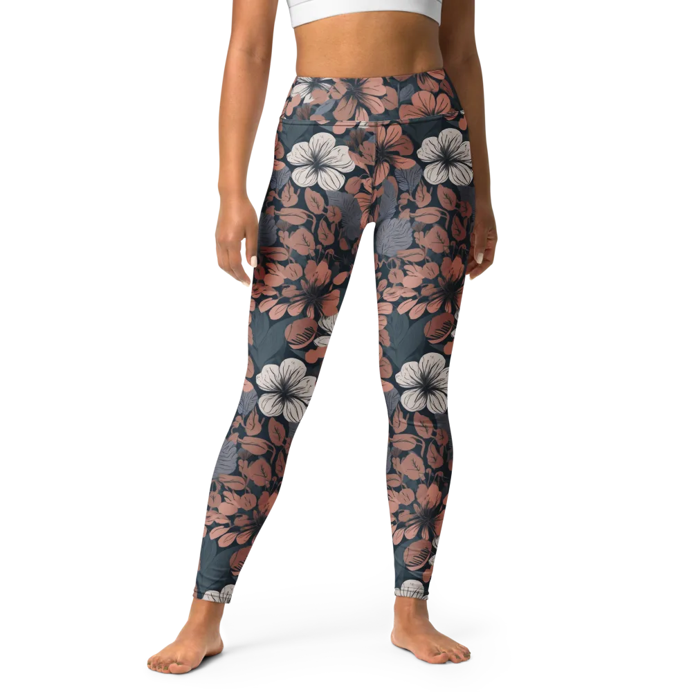 Rosewood Bloom on Yoga Leggings — Front