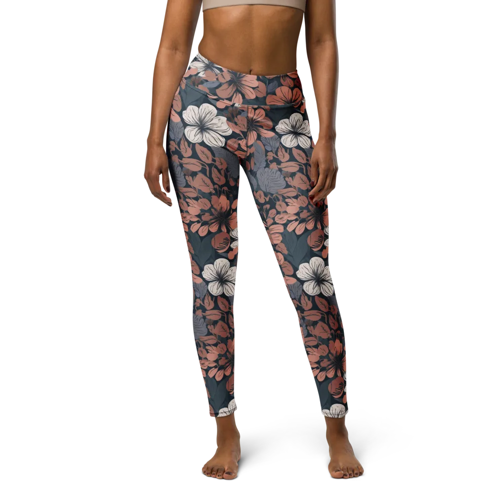 Rosewood Bloom on Yoga Leggings — Front
