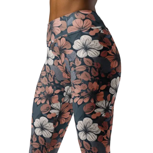 Rosewood Bloom on a Yoga Leggings