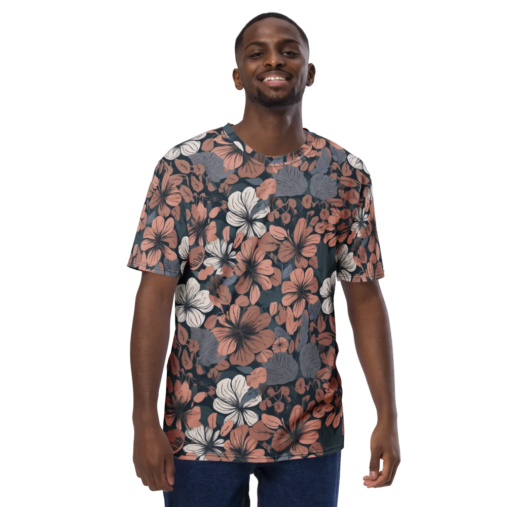 Rosewood Bloom on Men's Crew Neck T-Shirt — Front
