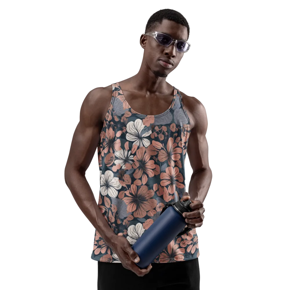 Rosewood Bloom on Men's Tank Top — Front