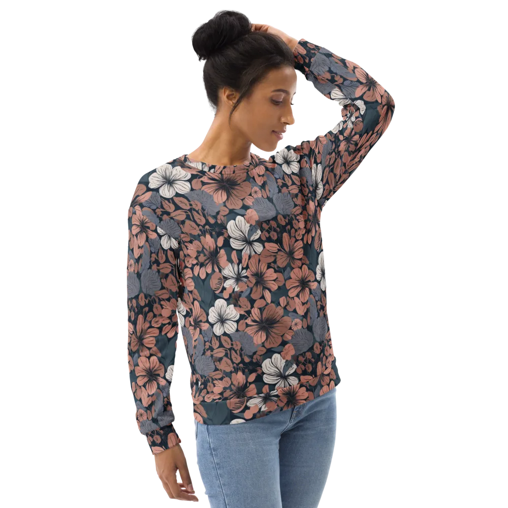 Rosewood Bloom on Sweatshirt — Right Front
