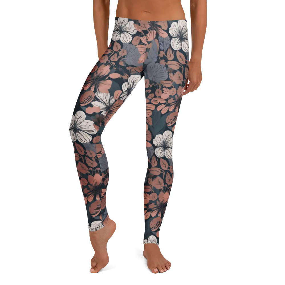 Rosewood Bloom on Leggings — Front