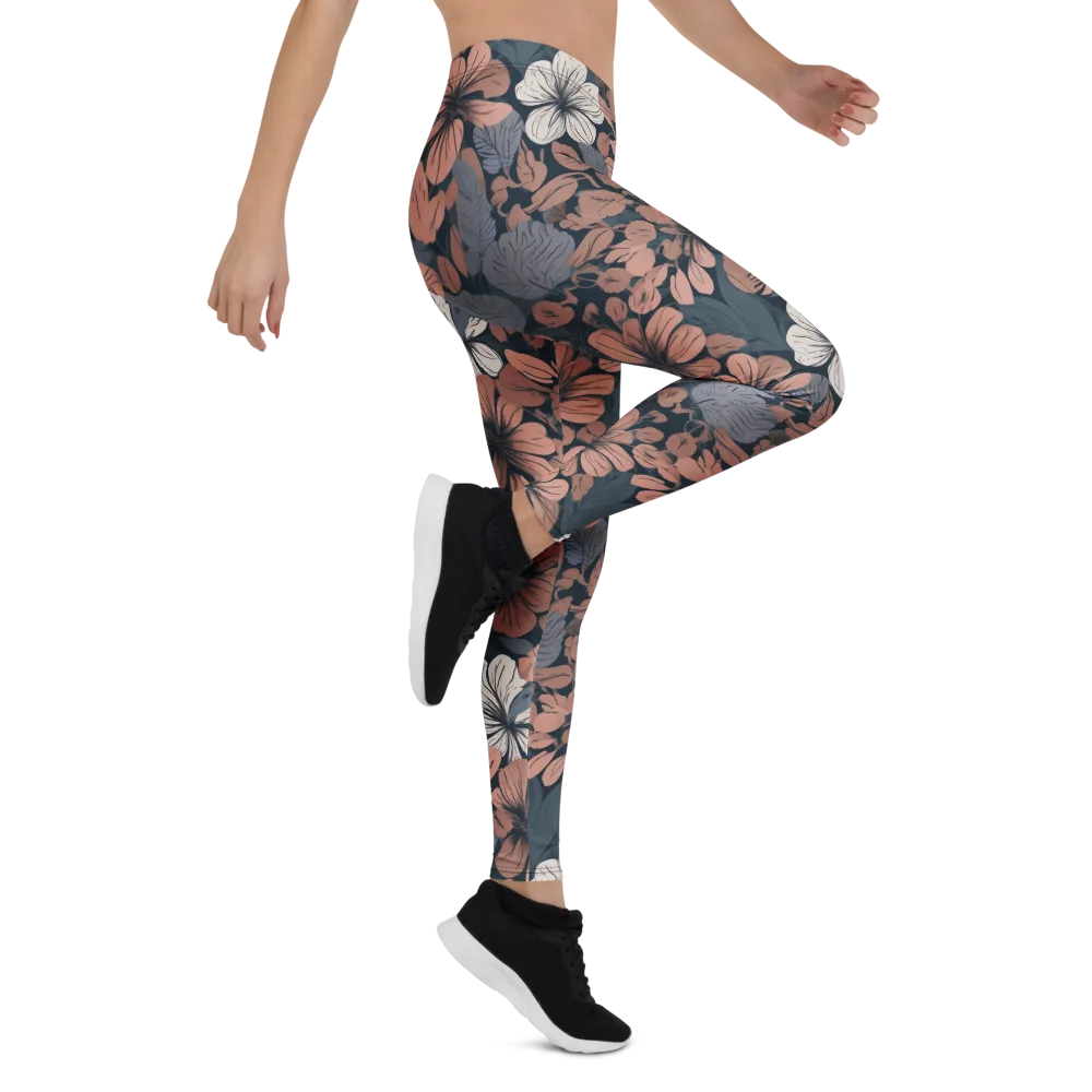 Rosewood Bloom on Leggings — Right