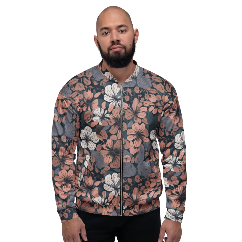Rosewood Bloom on Bomber Jacket — Front