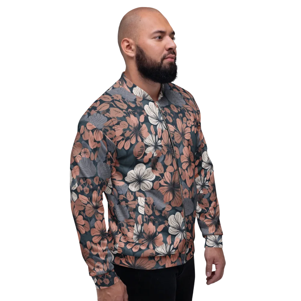 Rosewood Bloom on Bomber Jacket — Right