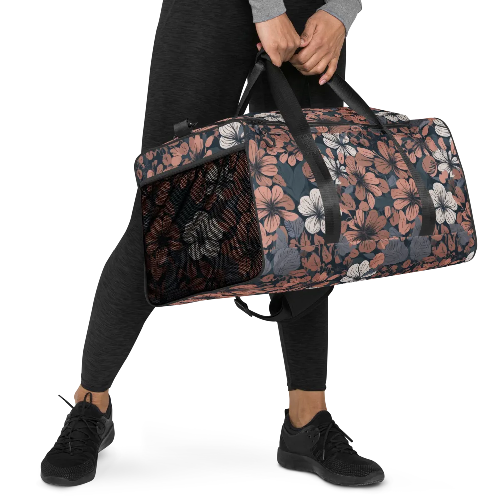 Rosewood Bloom on Duffle Bag — Right Front