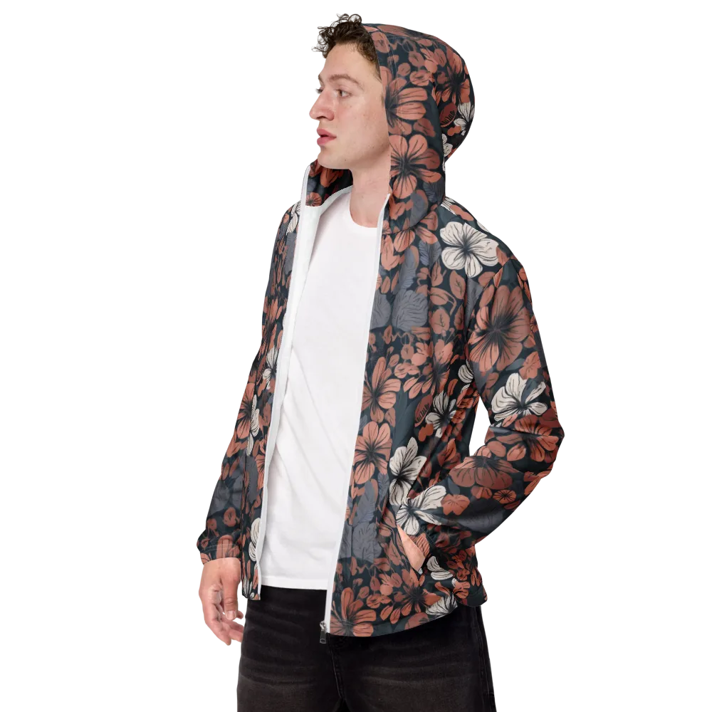 Rosewood Bloom on Men's Windbreaker — Left Front