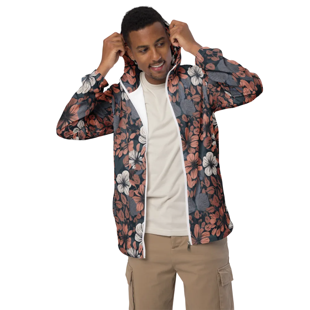 Rosewood Bloom on Men's Windbreaker — Front