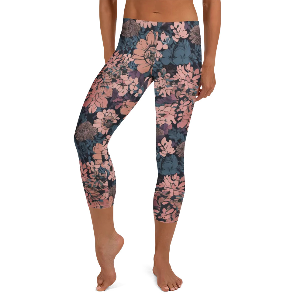 Midnight Blush on Capri Leggings — Front