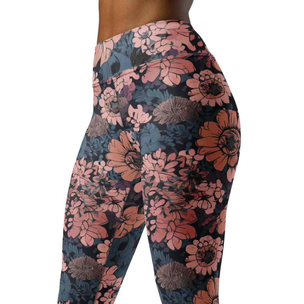 Midnight Blush on Yoga Leggings — Left Front