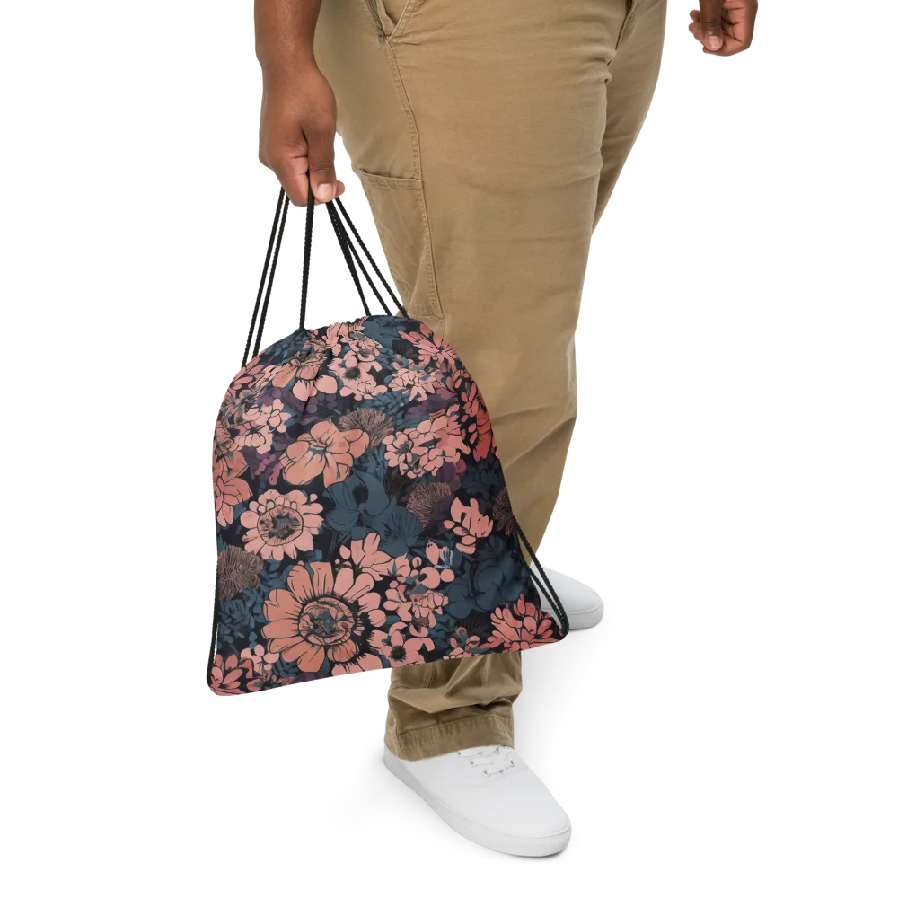 Midnight Blush on Drawstring Bag — Front