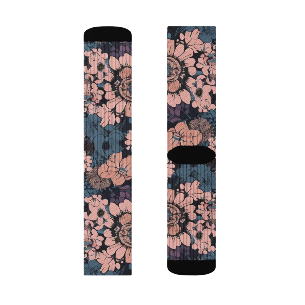 Midnight Blush on Socks — Left Sock