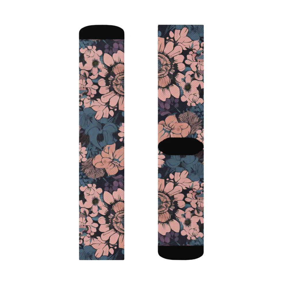 Midnight Blush on Socks — Right Sock