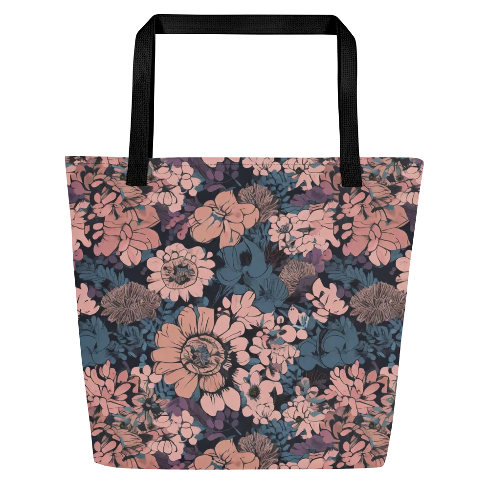 Midnight Blush on Large Tote Bag W/ Pocket — Front