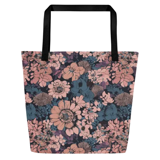 Midnight Blush on a Large Tote Bag W/ Pocket