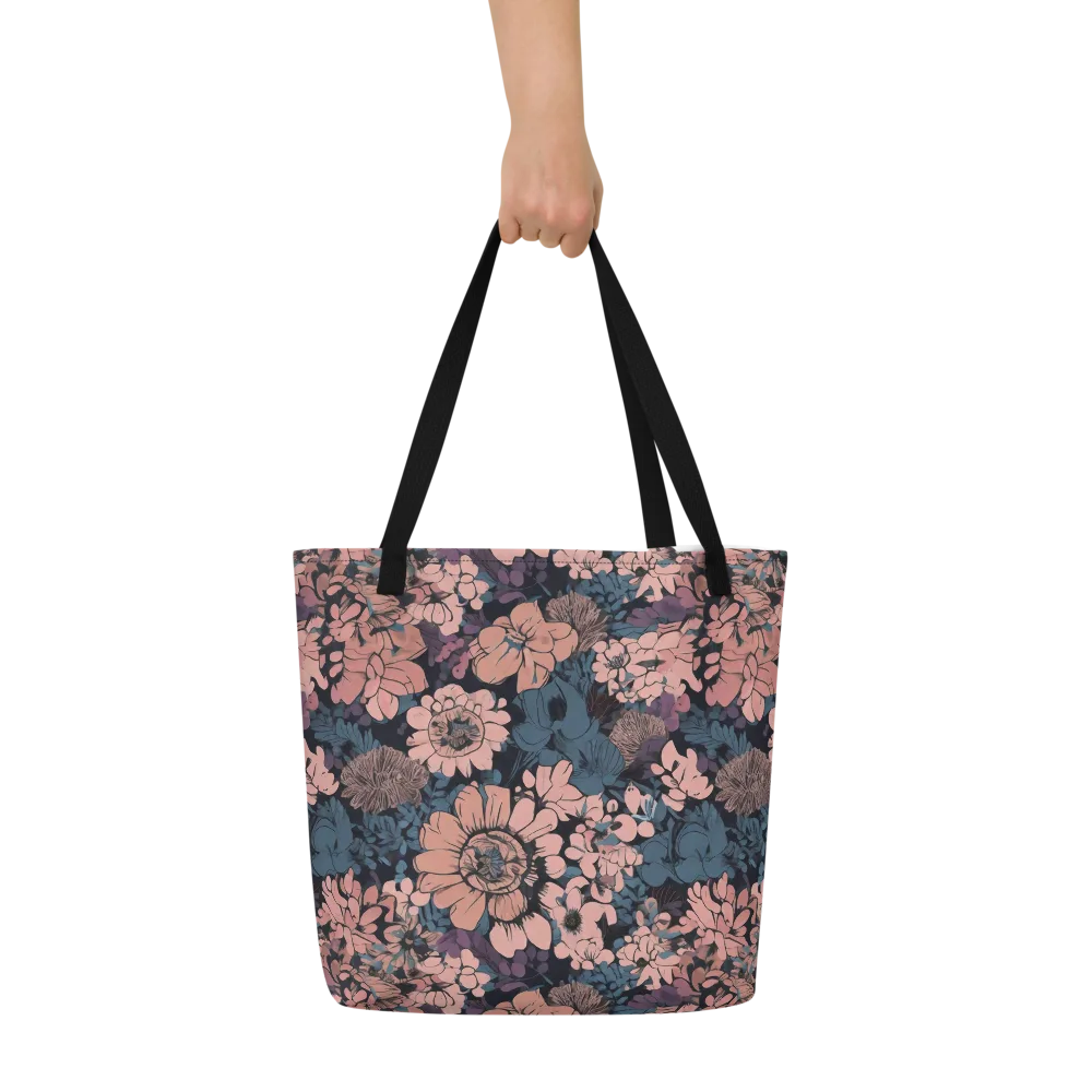 Midnight Blush on Large Tote Bag W/ Pocket — Front