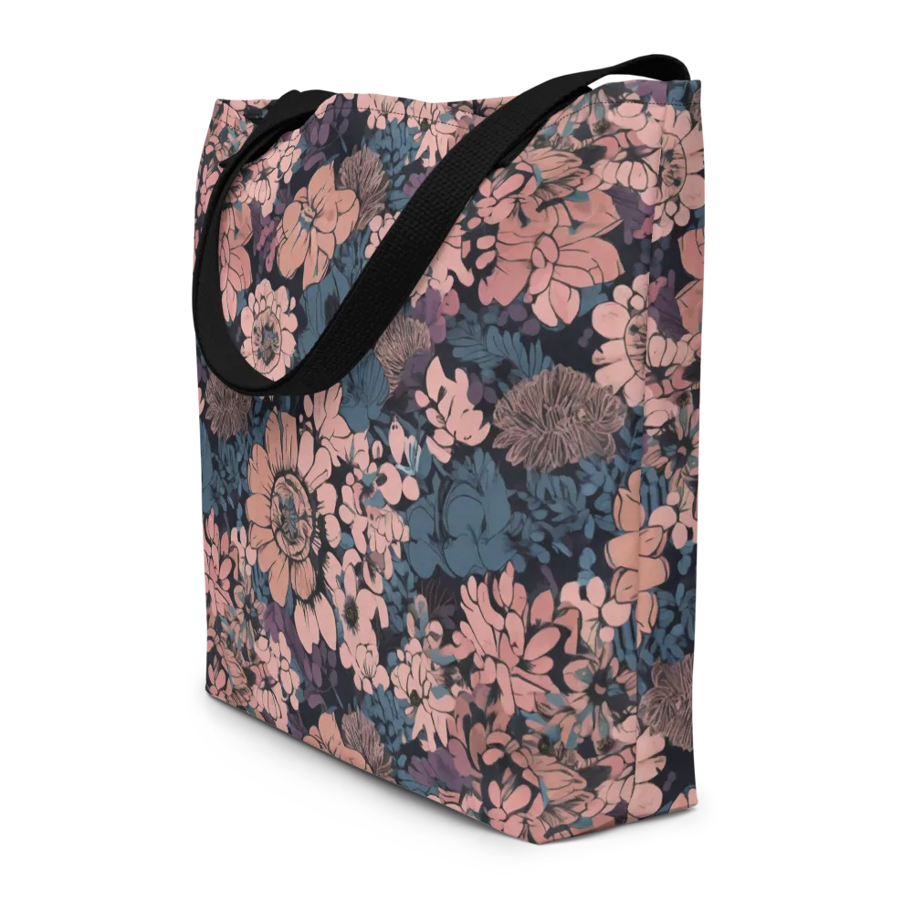 Midnight Blush on Large Tote Bag W/ Pocket — Front