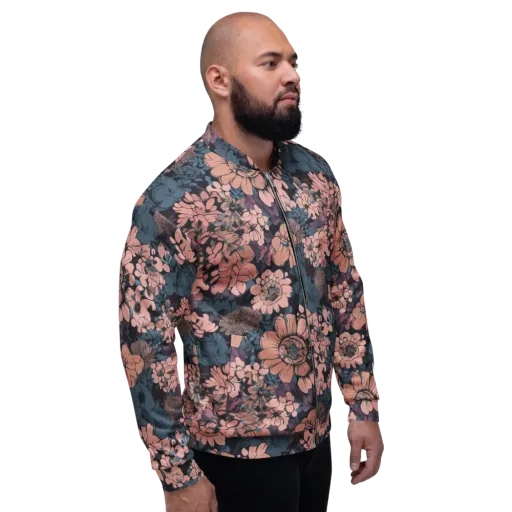 Midnight Blush on a Bomber Jacket