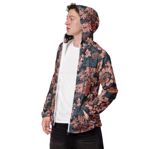 Midnight Blush on a Men's Windbreaker