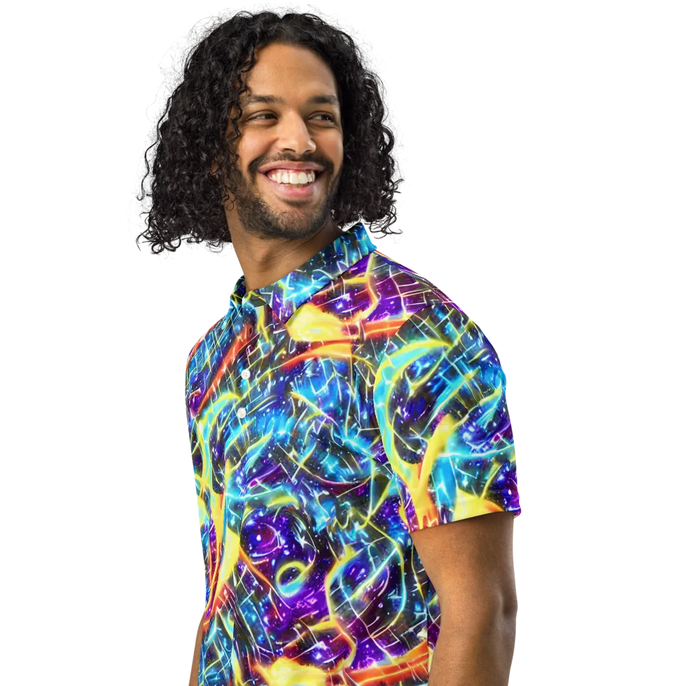 Mutant Nebula on Men's Slim Fit Polo Shirt — Left Front