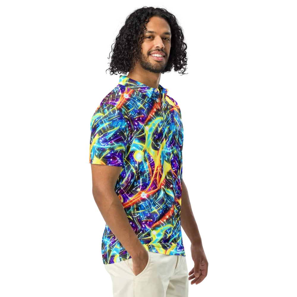 Mutant Nebula on Men's Slim Fit Polo Shirt — Right Front