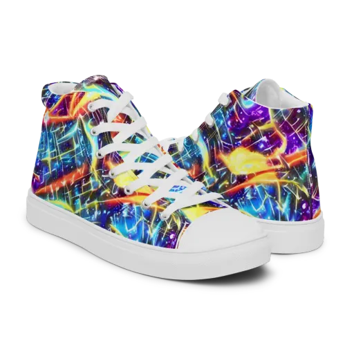 Mutant Nebula on a Men's High Top Canvas Shoes